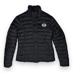 Green Bay Packers Black Puffer Jacket Women's Size Small NFL Team Apparel